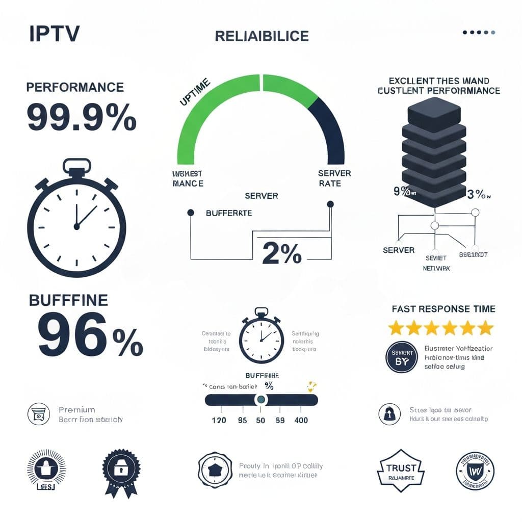 IPTV service reliability metrics - uptime percentage and performance stats